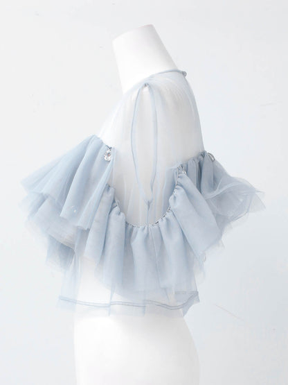drop bijou frill top / ドロップビジューフリルトップ