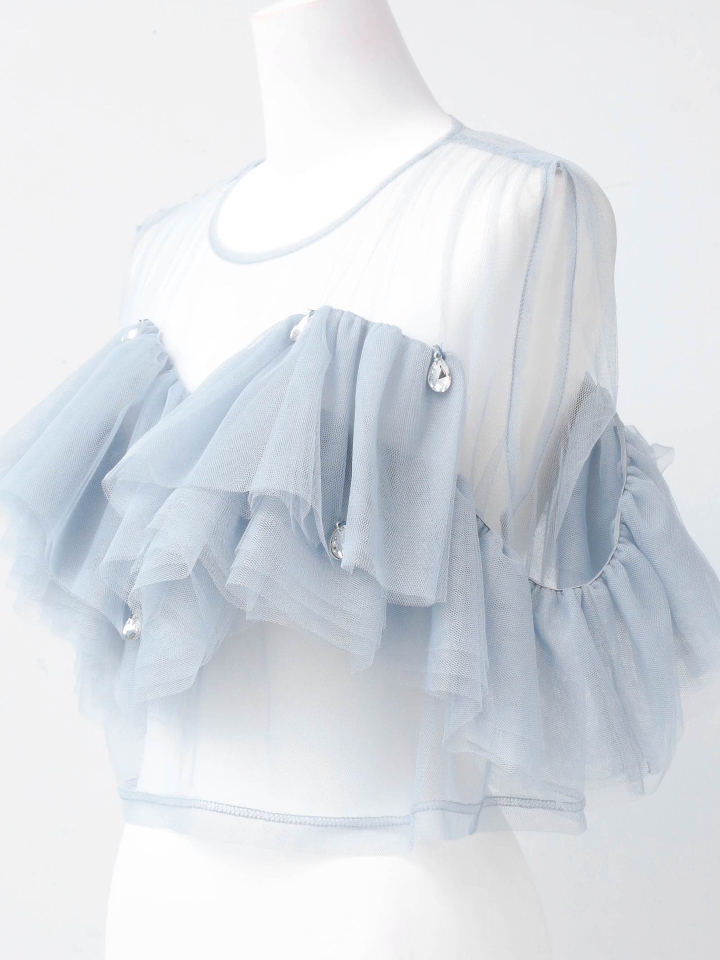 drop bijou frill top / ドロップビジューフリルトップ