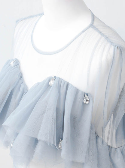 drop bijou frill top / ドロップビジューフリルトップ