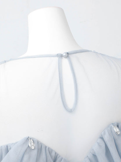 drop bijou frill top / ドロップビジューフリルトップ