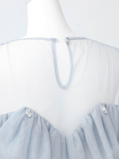 drop bijou frill top / ドロップビジューフリルトップ