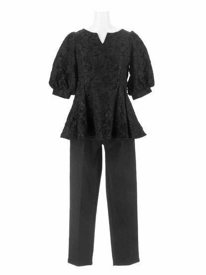 jaqurd peplum set up / ジャガードペプラムセットアップ