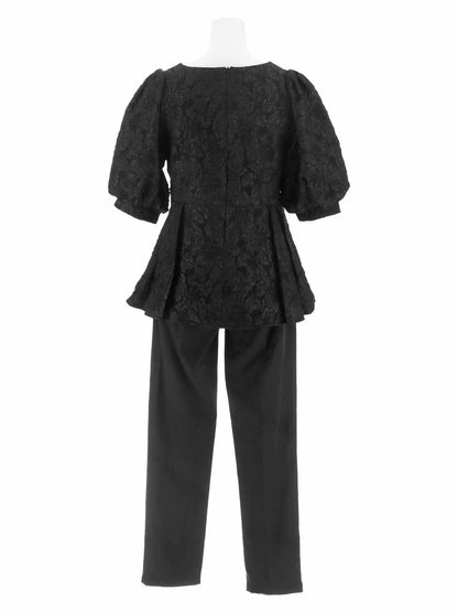 jaqurd peplum set up / ジャガードペプラムセットアップ