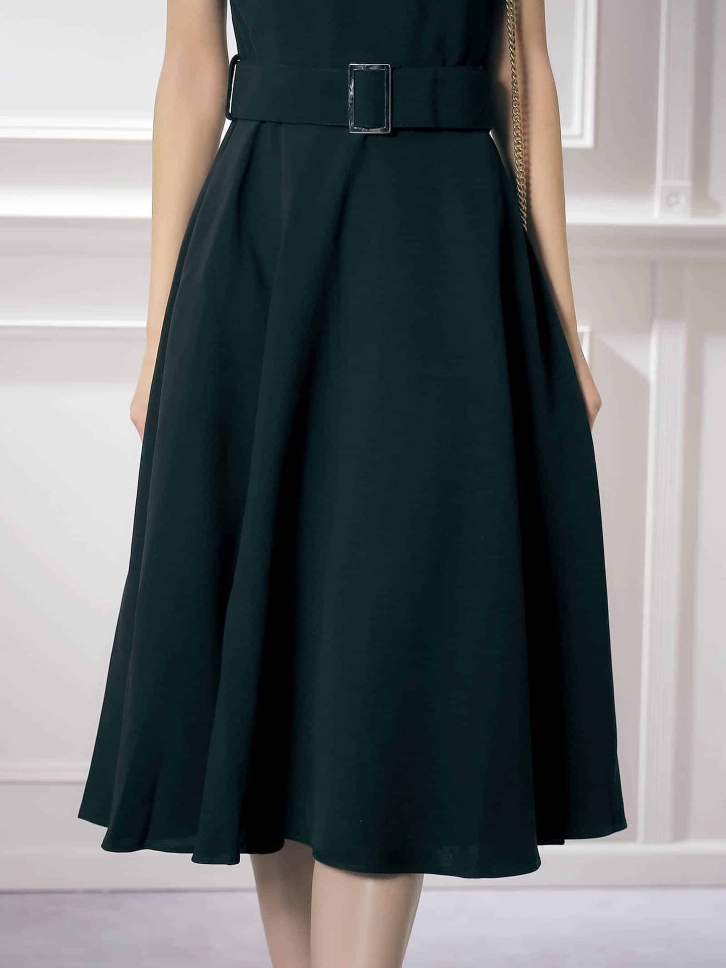 star patchwork flare dress / ボリュームスリーブ星柄パッチワークフレア膝丈ドレス