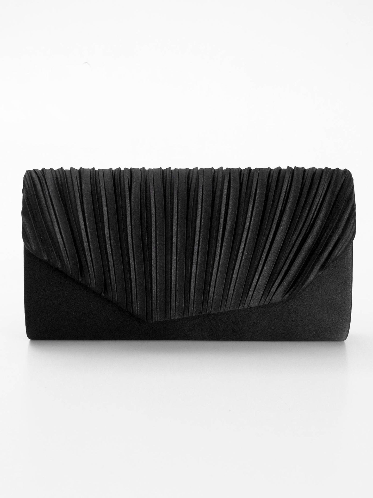 [2way]luminous satin pleated clutch & shoulder Bag / ルミナスサテンプリーツクラッチ＆ショルダーバッグ
