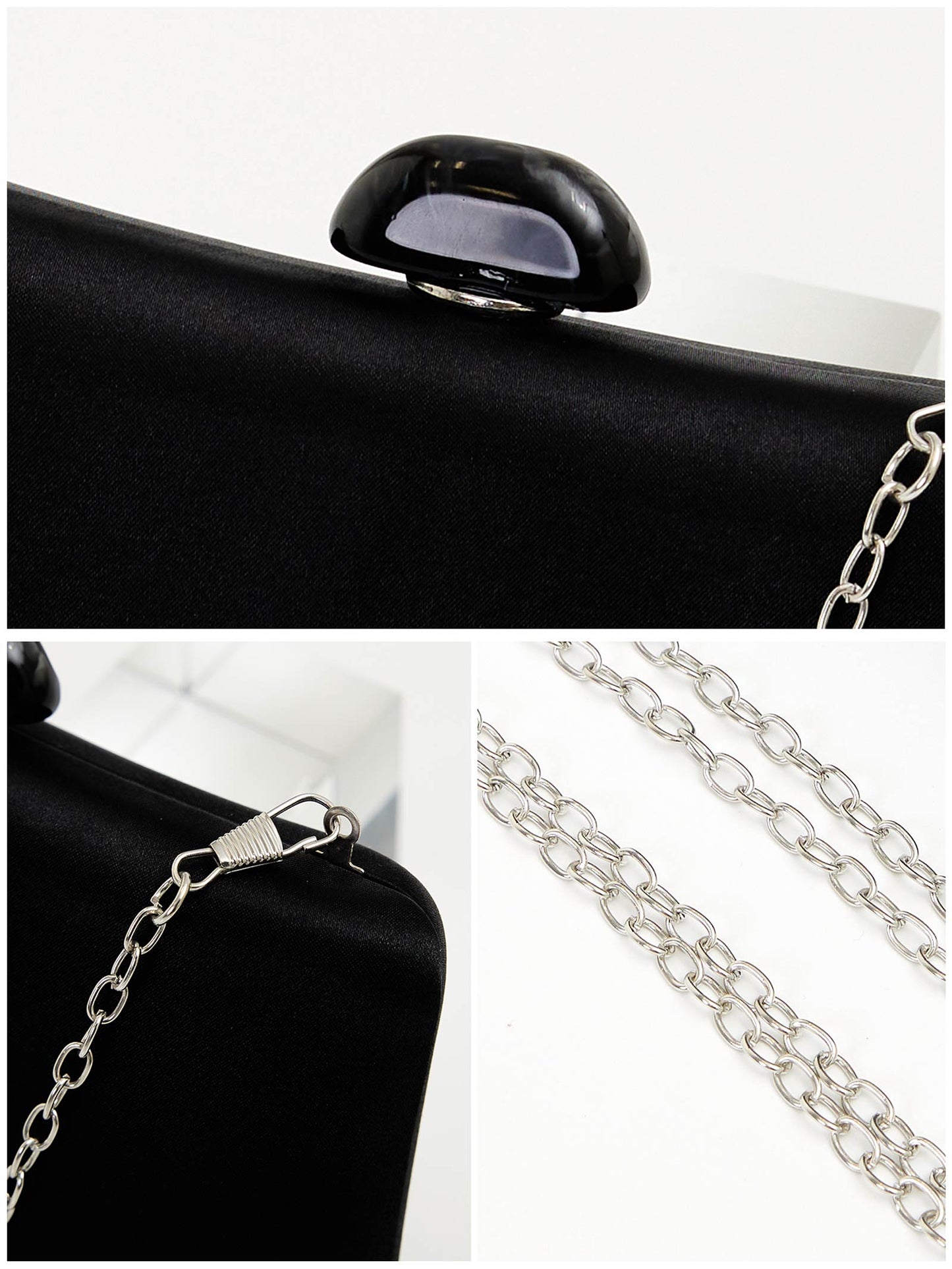 [2way]glossy satin clutch bag / グロッシーサテンクラッチバッグ