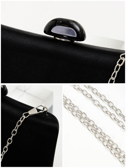 [2way]glossy satin clutch bag / グロッシーサテンクラッチバッグ