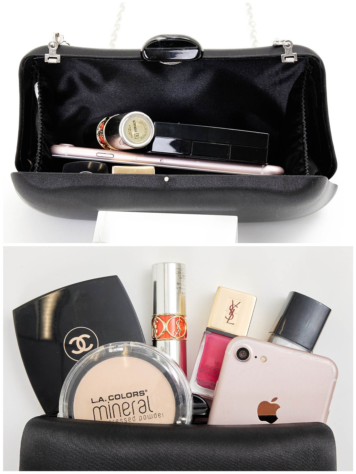 [2way]glossy satin clutch bag / グロッシーサテンクラッチバッグ