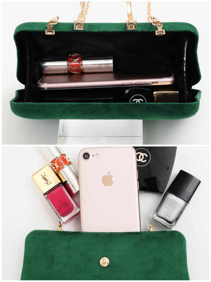 one-color suede gold-buckle clutch bag / ワンカラースエードゴールドバックルクラッチバッグ